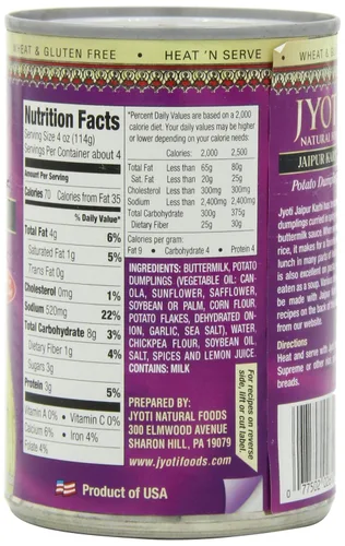 Vista 3 de Jyoti Jaipur Karhi, 12 latas de 15 oz cada una, todo natural, producto de Estados Unidos, sin gluten, vegetariano, sin BPA