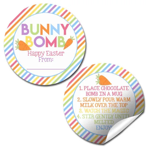 Vista 15 de AmandaCreation - Etiquetas adhesivas para embalaje con temática de gnomo de Pascua con temática de conejo de gnomo de Pascua con bomba de cacao