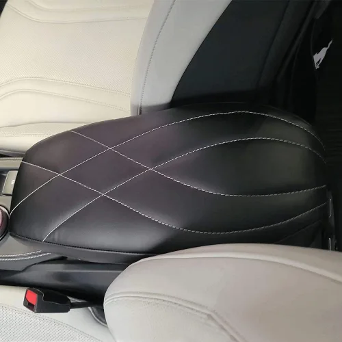 Vista 2 de BestEvMod Funda para reposabrazos de consola central compatible con Mustang Mach-E Mach e 2021 2022 2023, accesorios interiores, protector de cuero