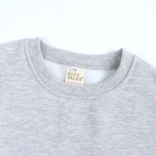 Vista 5 de Sudadera para niños, sudadera de forro polar para bebés Plus Color sólido con brasier (gris, 6-9 meses)