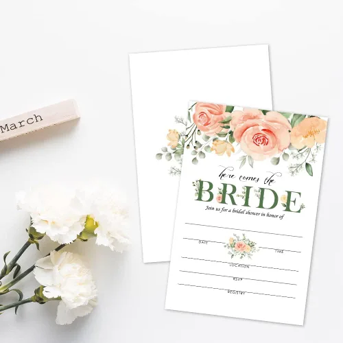 Vista 5 de 25 invitaciones de recepción de boda, tarjetas de invitaciones de relleno de despedida de soltera, invitaciones de compromiso con sobres, hermosos