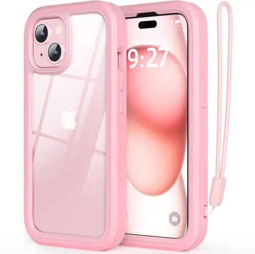 Vista 9 de WXR Compatible con iPhone 15 Plus/iPhone 14 Plus, silicona suave y parte trasera de policarbonato duro transparente e interior de policarbonato Negro
