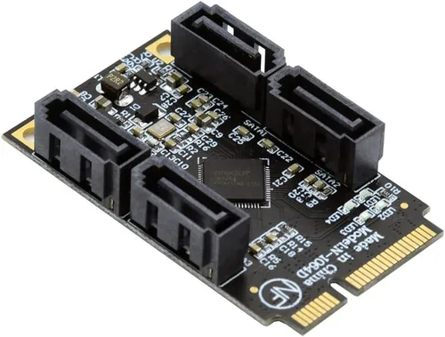 Vista 9 de NGFF clave A+E PCI Express a SATA 3.0 6Gbps adaptador de doble puerto convertidor tarjeta de extensión de disco duro JMB582 2230