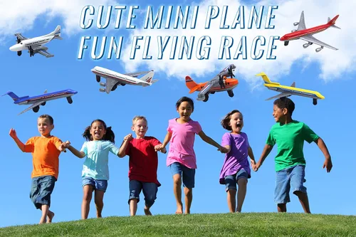 Vista 6 de Crelloci Toy Airplane Paquete de 6 Mini Aviones Fundidos a Presión, el Set de Juego Incluye Planeador y Aviones de Aerolíneas para Favores de Fiesta