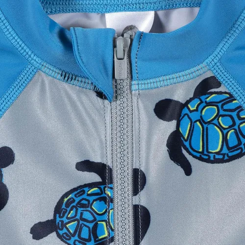 Vista 3 de Gerber Traje de baño de manga larga de una pieza con protección solar para niños pequeños