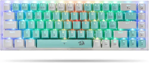 Vista 9 de Redragon K631 PRO WT Teclado inalámbrico RGB para juegos 65% de 3 modos, teclado mecánico compacto intercambiable en caliente con conector PCB sin