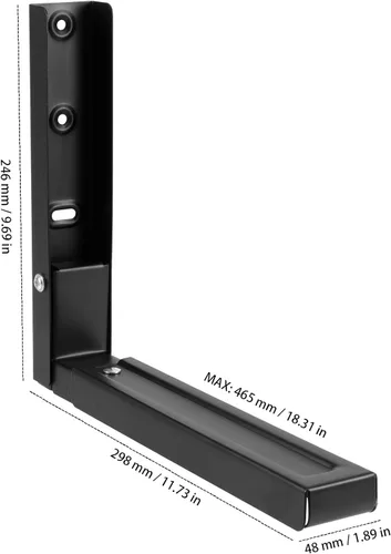 Vista 2 de 4 piezas 2 pares universales de soporte de pared para microondas, soporte plegable para horno de cocina, soportes ajustables para microondas