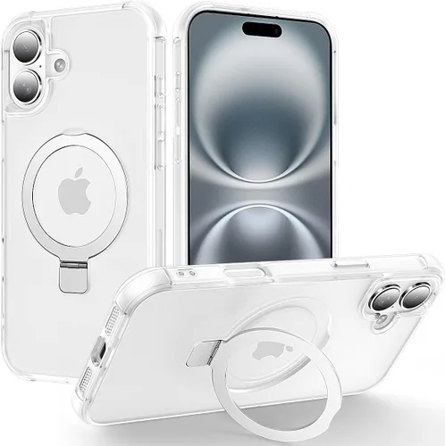 Vista 9 de CHAOFEnG Funda magnética compatible con iPhone 11 con soporte, prueba de caídas de grado militar, compatible con imán, anillo translúcido, parte