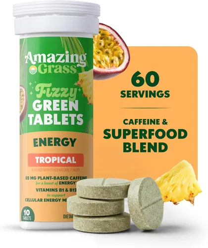 Vista 4 de Amazing Grass - Tabletas efervescentes Tableta de verduras efervescentes con 85 mg de cafeína a base de plantas, 1 porción de frutas y verduras