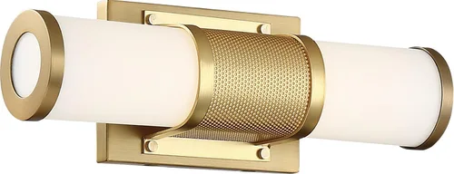 Vista 6 de Nuvo 62/1602 Caper LED Vanity latón cepillado con lente esmerilada, dorado