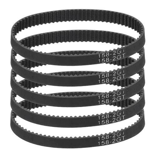 Vista 32 de MECCANIXITY 3.780 in GT-2 correa dentada, 5pcs 0.354 in ancho 0.079 in paso impresión 3D GT-2 correa dentada caucho de bucle cerrado, negro