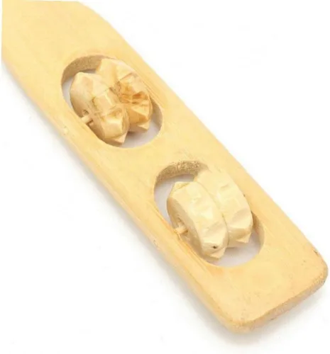 Vista 7 de Rascador de espalda de bambú para cuerpo de madera, masajeador manual de mango largo para cuello y hombro trasero