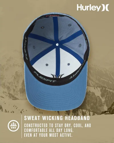Vista 73 de Hurley Gorras para hombre - One & Only Flexfit Textures Cap - Sombreros ajustados para hombre, S-XL