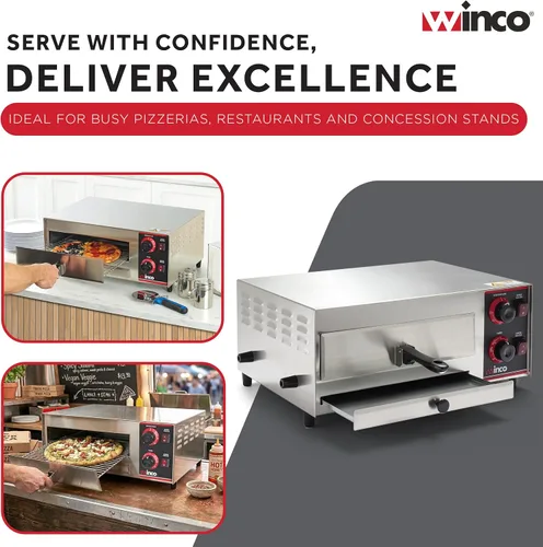 Vista 7 de Winco Horno eléctrico para pizza de grado comercial