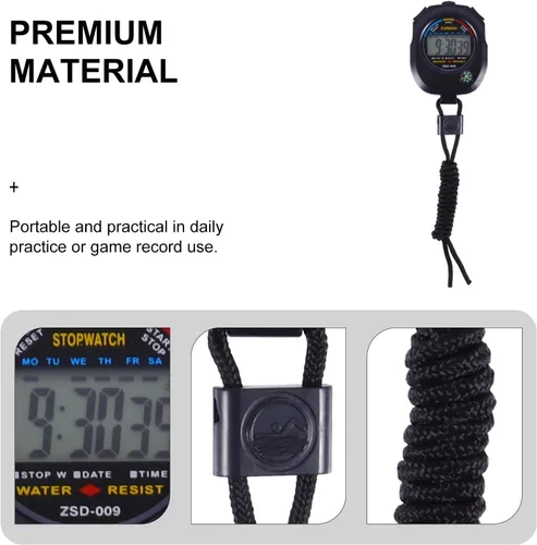 Vista 4 de Alasum Cronómetro de juego profesional con temporizador electrónico deportivo para árbitros, temporizador de partidos multifunción digital