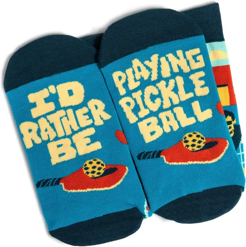 Vista 8 de Lavley Divertidos calcetines de pickleball para adultos, regalos geniales para hombres, mujeres y adolescentes, talla única