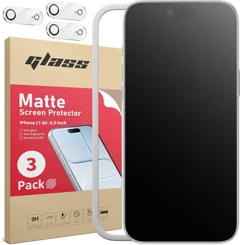 Vista 24 de Ambison Paquete de 1 protector de pantalla mate para iPhone 17 Air de 6.5 pulgadas 2025, antirreflejos y antihuellas dactilares, grado militar