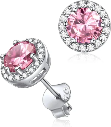 Vista 26 de ChicSilver Aretes de piedra natal para mujer de plata de ley 925