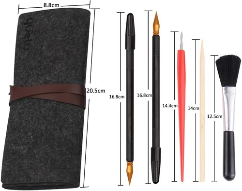 Vista 6 de LOOKSEVEN Juego de herramientas para rascar, 6 piezas de herramientas de arte para rascar, juego de artes de boceto, bolígrafo de color rascador