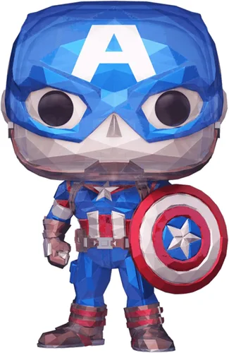 Vista 2 de Funko Pop! Marvel: Capitán América *Tienda Faceted Exclusiva