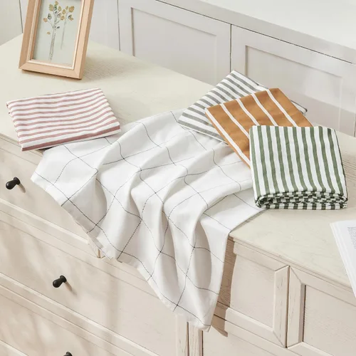 Vista 8 de JELLYMONI - Juego de 2 fundas de almohada de algodón natural 100 % a rayas, tamaño estándar, color blanco con finas rayas negras impresas