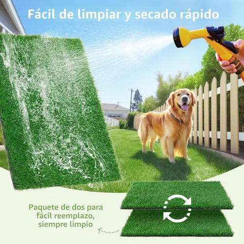 Vista 4 de LOOBANI - Almohadillas de césped para que los perros orinen, césped artificial, repuesto de césped artificial para orinal de cachorros