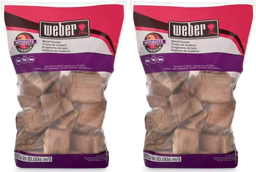Vista 10 de Weber Trozos de madera de mezquite, para asar y ahumar, 4 libras.