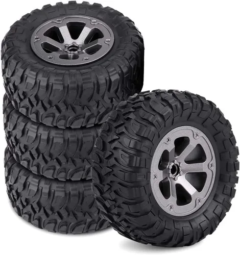 Vista 5 de 4pcs RC Crawler neumáticos, rueda plástica de goma para 1/16 RC coche 1.0 C24 actualizaciones