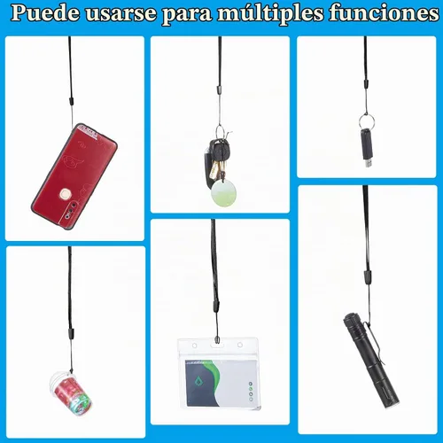 Vista 5 de Shappy 100 correas de mano para muñeca, cordón de nailon a granel de 7 Negro