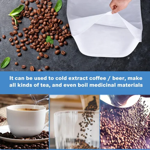 Vista 4 de Paquete de 50 filtros de café frío, bolsas comerciales de 20 x 20 pulgadas, para café de hasta 5 libras, bolsa de filtro, 5 galones Blanco 50Pack