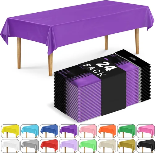 Vista 26 de DecorRack 2 Manteles rectangulares de plástico libres de BPA, 54 x 108 pulgadas, mantel de mesa para comedor, mantel rectangular para fiestas