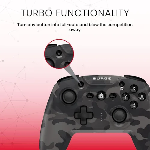 Vista 5 de Surge Switchpad Pro Wireless Controller for Nintendo Switch - Camo - Nintendo Switch