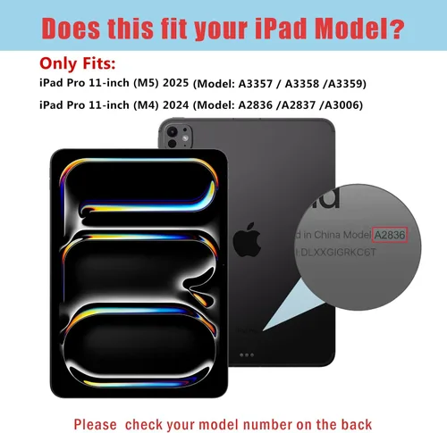 Vista 2 de ProCase Funda de piel sintética para iPad Pro de 11 pulgadas 2025 M5 / 2024 M4 con correa de mano bolsillo frontal, cubierta de soporte de negocios