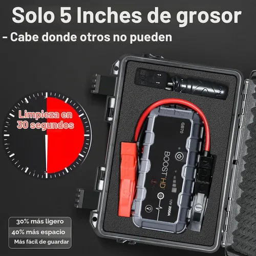 Vista 3 de Funda para NOCO Boost X GBX75 GB70 - Caja de transporte impermeable con espuma personalizada Negro