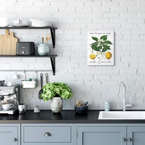 Vista 2 de Stupell Industries Life Gives Lemons Quote Country Fruit Anatomy, placa de pared con letras y forradas, 10 x 15 pulgadas, color blanco hueso