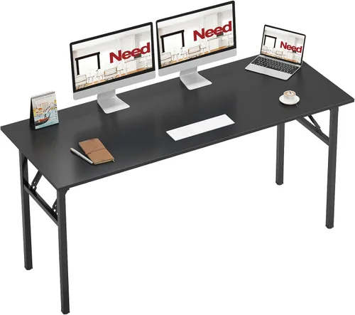 Vista 26 de Need - Escritorio plegable de 31 1/2" sin ensamblaje, mesa pequeña para computadora, escritorio robusto y resistente para espacios pequeños, marco