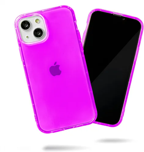 Vista 21 de SteepLab Neon Highlighter - Funda para iPhone 13, funda Grippy Jelly con bolsillos protectores de aire (azul celeste)