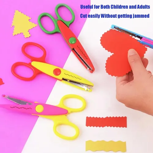 Vista 7 de Paper Edge - Juego de 6 tijeras de manualidades con patrones diferentes para profesores, álbumes de recortes, álbumes, niños, artes