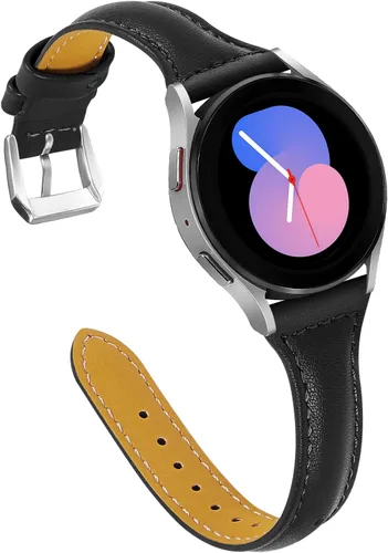 Vista 20 de JOYOZY Correa de cuero compatible con Samsung Galaxy Watch 6/7/FE/5/4 de 40 mm, 44 mm, Active (40 mm)/2 (40 mm) (44 mm), correa de muñeca delgada