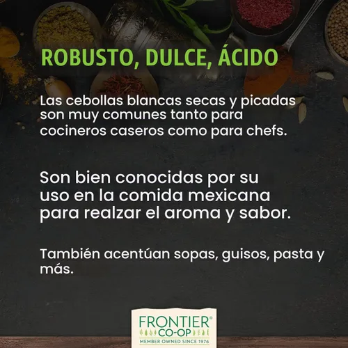 Vista 5 de Frontier Productos naturales, bolsa de cebolla blanca picada, producto orgánico certificado, bolsa de 16 oz