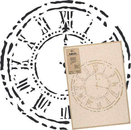 Vista 5 de NAKLEO Plantilla de pared de plástico reutilizable - 17 x 25 pulgadas - Rama frontal de hoja de helecho 2 - Patrón de papel tapiz grande