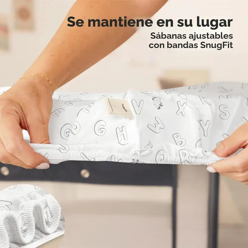 Vista 6 de 2 paquetes de sábanas ajustadas para mini cuna - 38x26 sábanas Pack N Play para colchón Pack and Play, algodón orgánico, ropa de cama transpirable