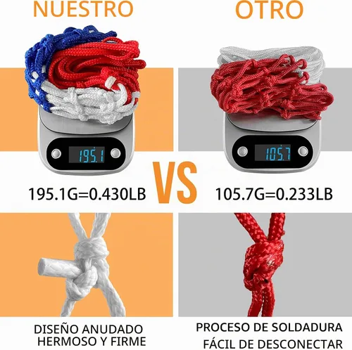 Vista 2 de LAO XUE - Red de baloncesto de repuesto, red profesional resistente de 12 bucles