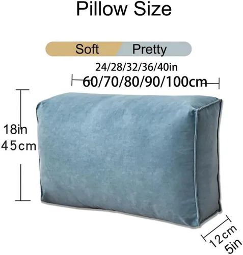 Vista 6 de Almohada de lectura rectangular Cojín de apoyo para la espalda, almohada de cabecero, cojín de respaldo suave, cojín de respaldo suave, almohada