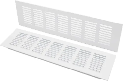 Vista 12 de 2 fundas para ventilación de aire, rejilla de ventilación de aleación de aluminio blanca rectangular, cubierta de rejilla de metal para armario