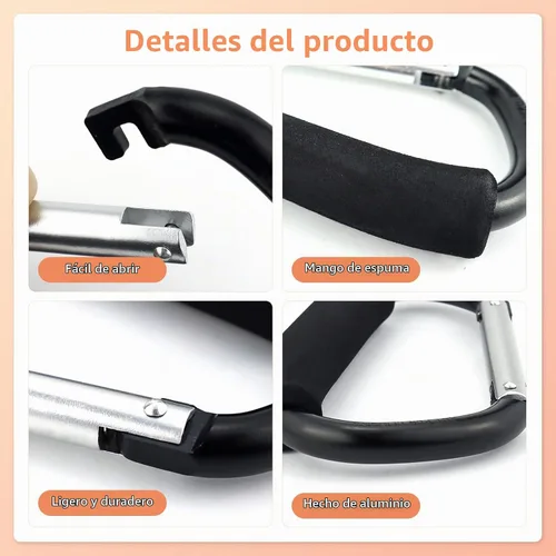 Vista 4 de JIALEEY Bolsa de compras para bolsa de compras, herramienta de transporte multiusos, gancho a presión, juego de ganchos organizadores con agarre