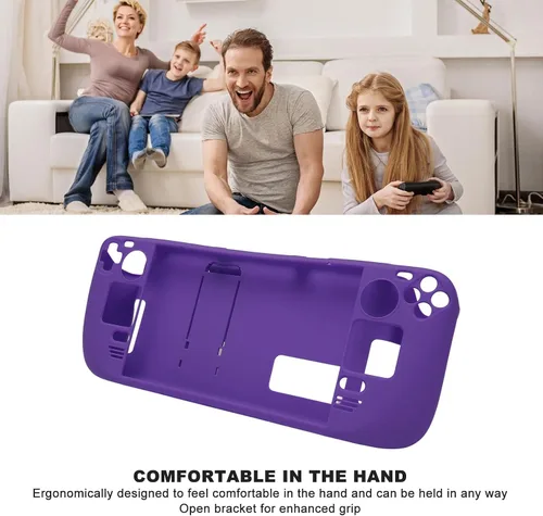 Vista 6 de Funda protectora con función atril para cubierta de vapor, protector con base de soporte, funda protectora completa a prueba de huellas dactilares