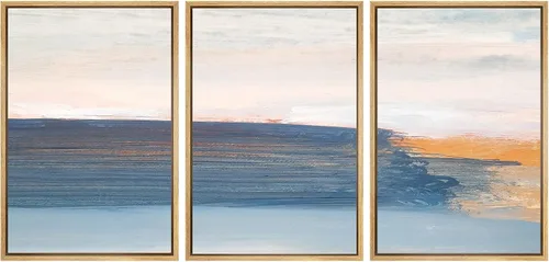 Vista 46 de SIGNWIN Lienzo enmarcado para pared, juego de arte sereno de pantanos con humedales verdes e ilustraciones de agua tranquila, arte moderno