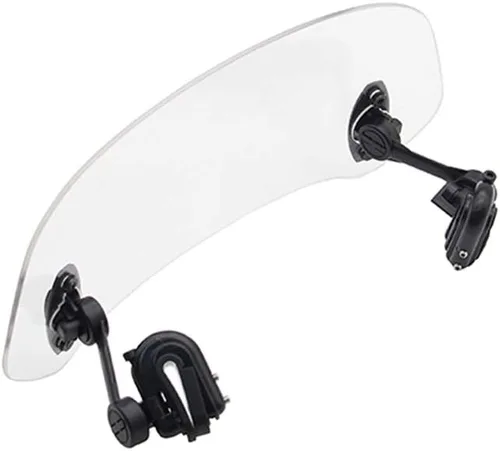 Vista 8 de Deflector de alerón de extensión de parabrisas con clip ajustable para motocicleta (gris)