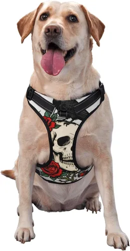 Vista 9 de Conjunto de arnés para perro, chaleco y correa, patrón de conciencia sobre el autismo, sin tirones, sin estrangulamiento, transpirable, reflectante